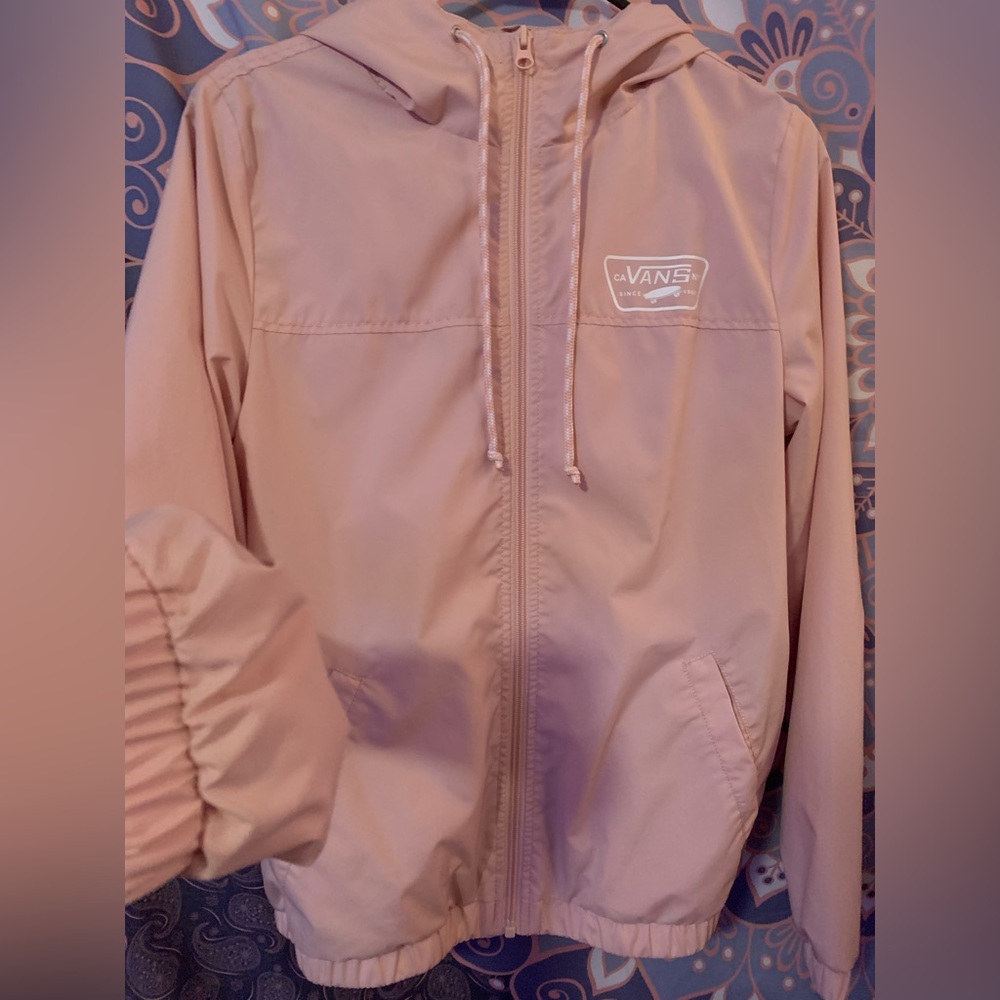 LIght pink vans windbreaker jacket